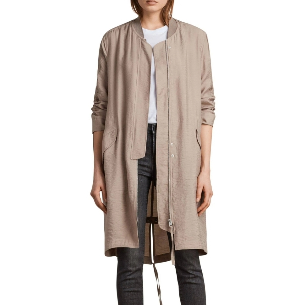 All Saints Ellis Parka Women's Beige Coat Size XS